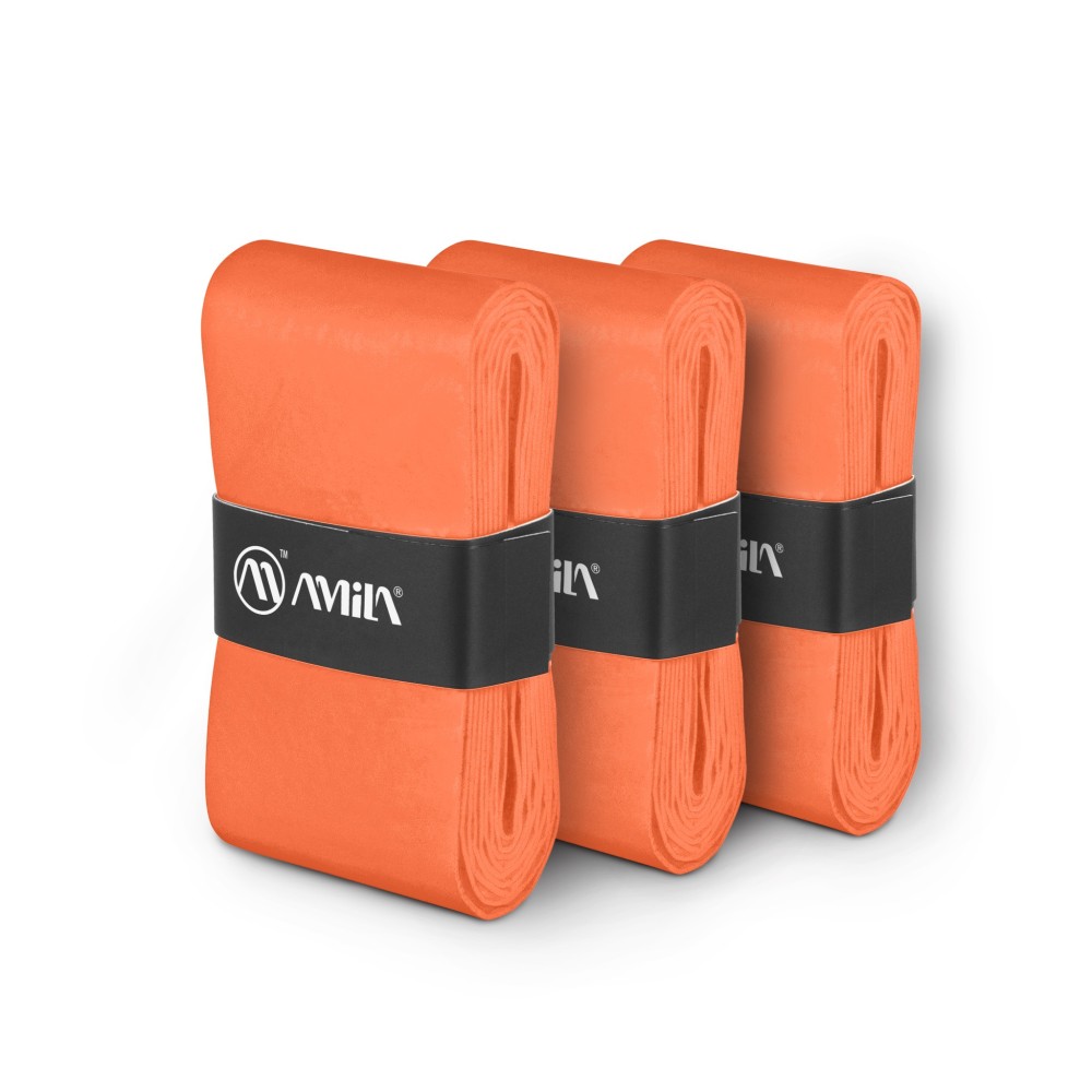 Ταινία Λαβής Ρακετών AMILA Overgrip Coral Red 3 Τεμ